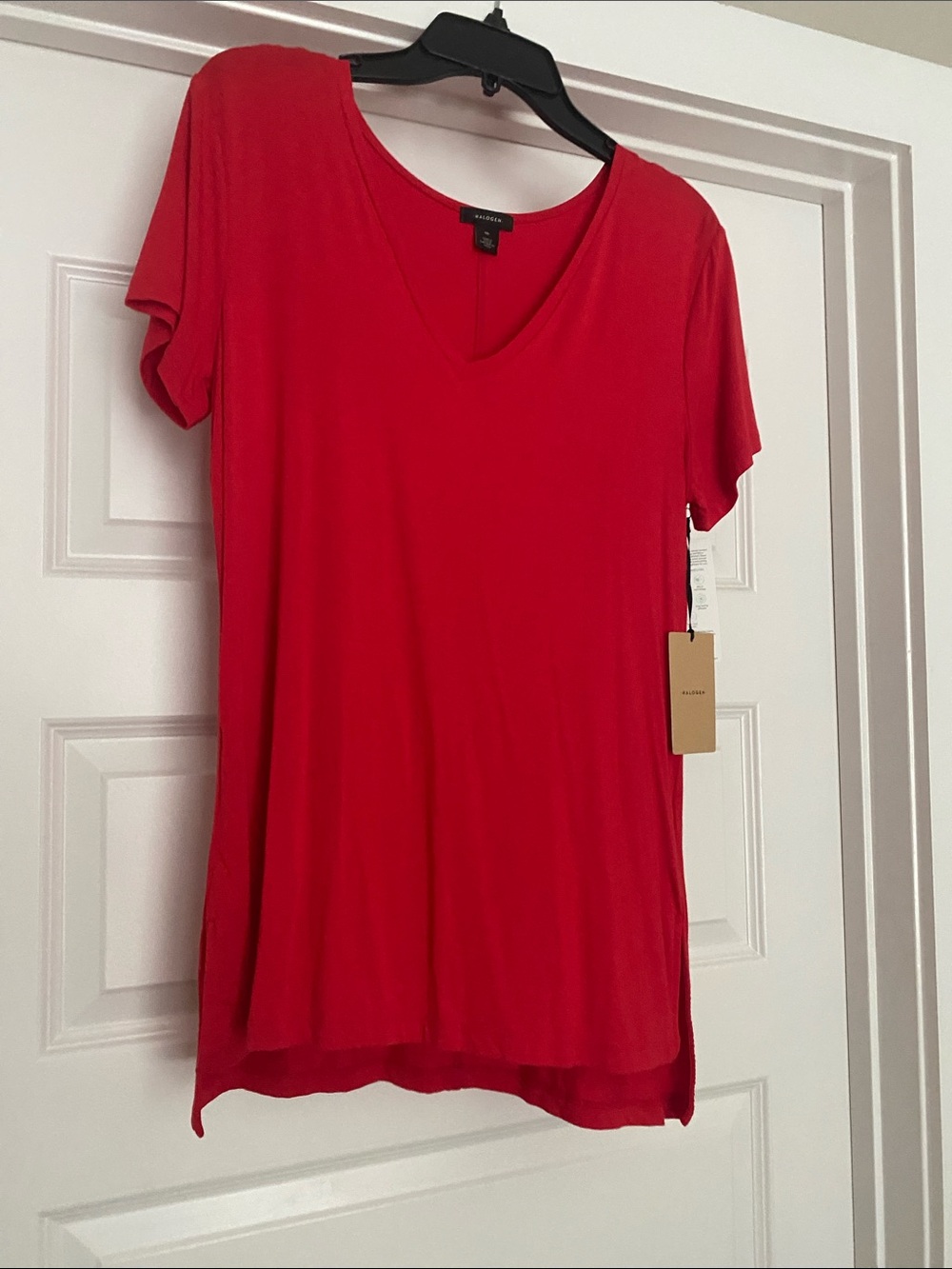 Halogen Red V-Neck Short Sleeve Tee